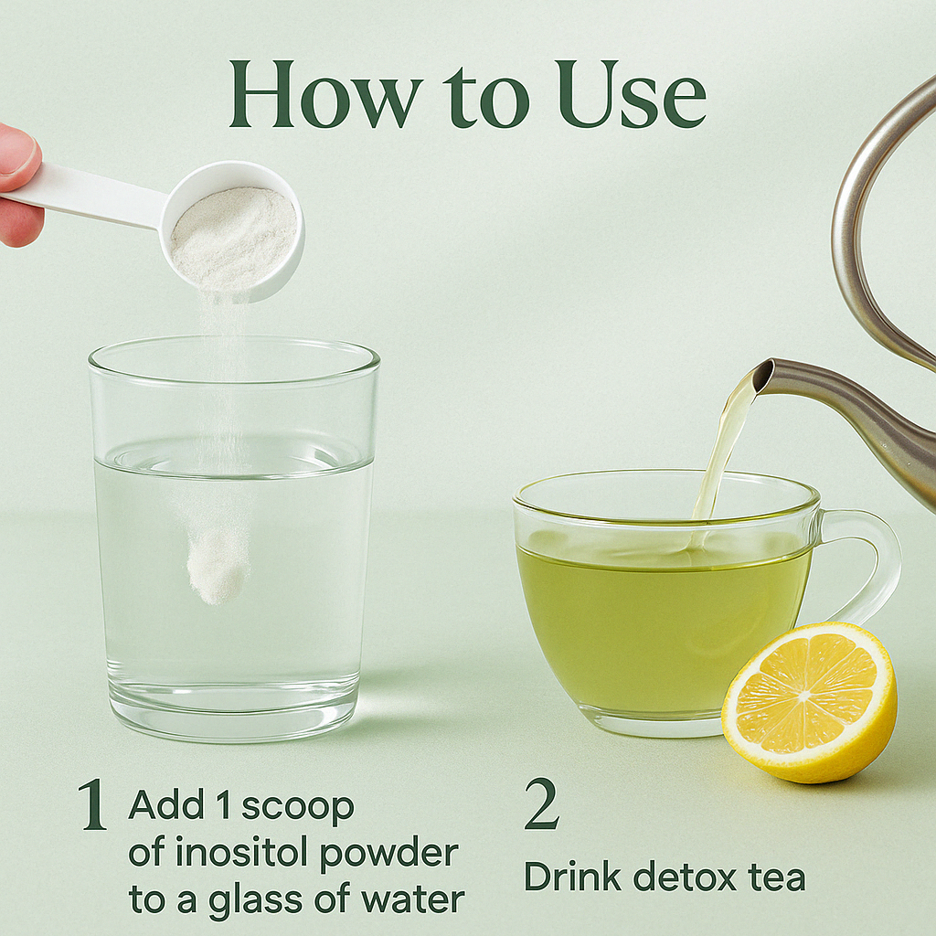 "Support your hormonal balance naturally. This bundle includes our Detox Tea + premium Inositol Formula for PCOS support."